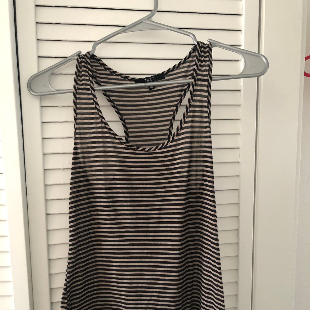 Black and Tan Striped Tart Tank
